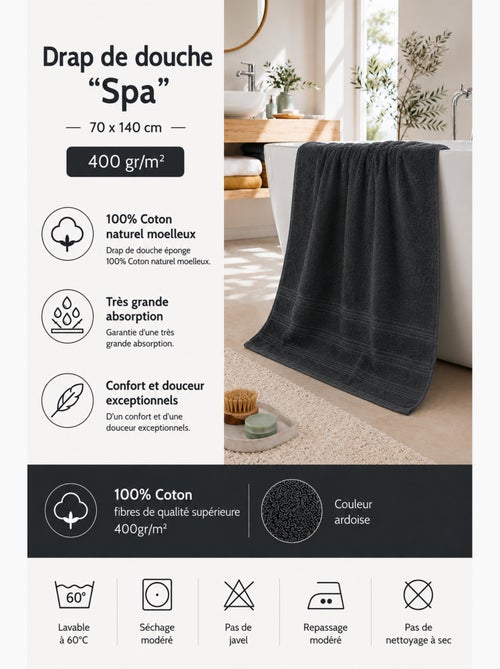 Douchelaken spa 100% katoen 400 gr/m² - Kiabi