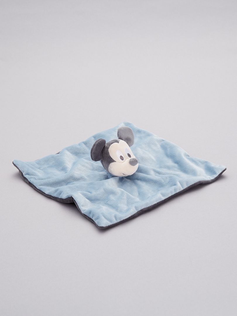 Doudou en velours 'Mickey Mouse' bleu gris pâle - Kiabi