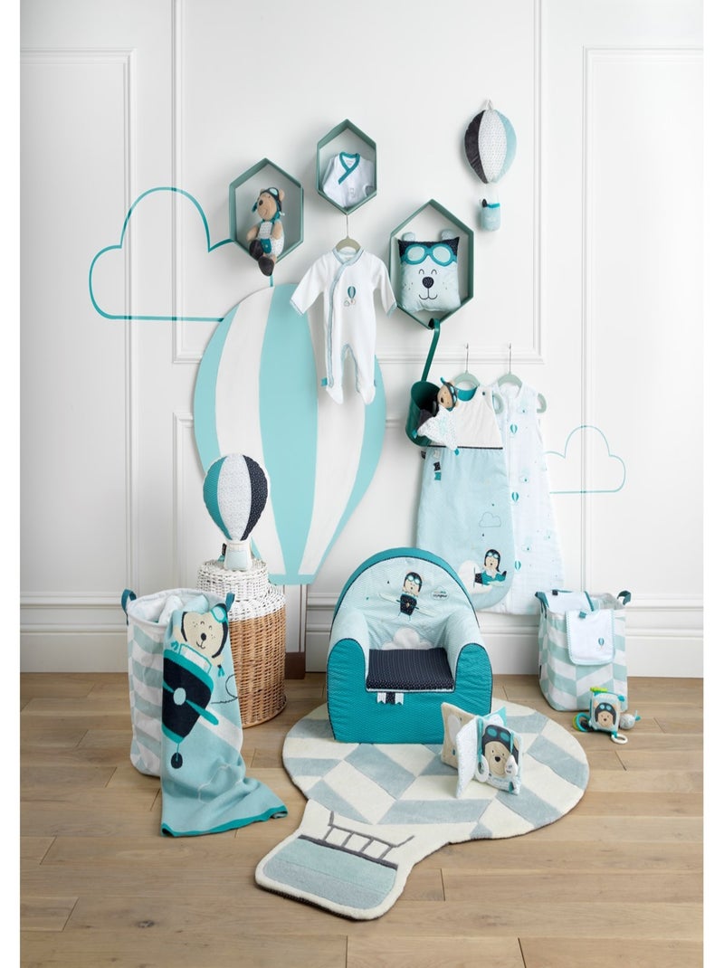 Doudou mouchoir en velours - sauthon Bleu - Kiabi