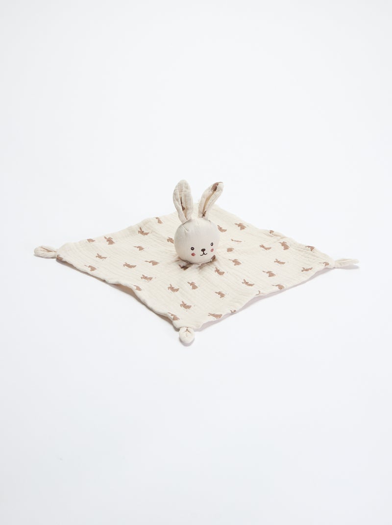 Doudou mouchoir lapin Gris - Kiabi