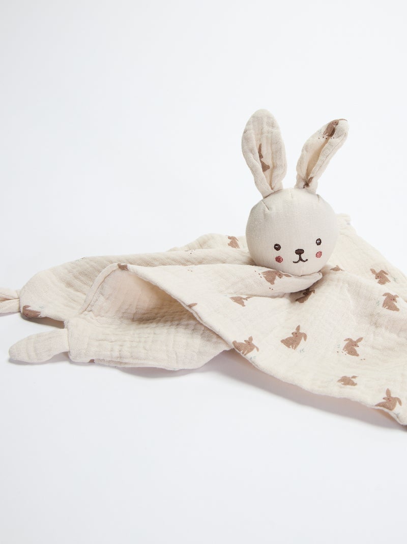 Doudou mouchoir lapin Gris - Kiabi