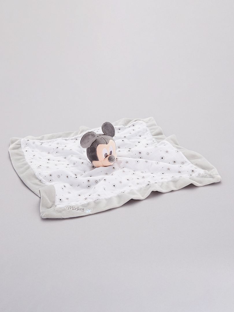 Doudou mouchoir 'Mickey' blanc/gris - Kiabi