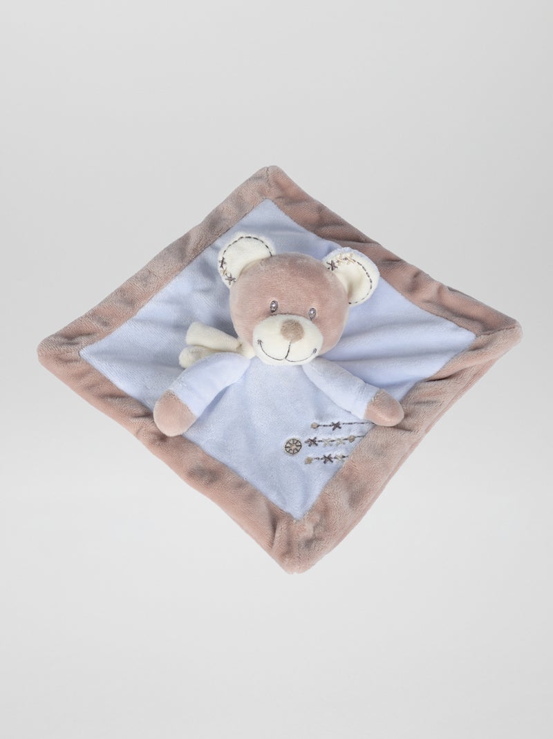 Doudou mouchoir 'ours' Bleu 'ours' - Kiabi