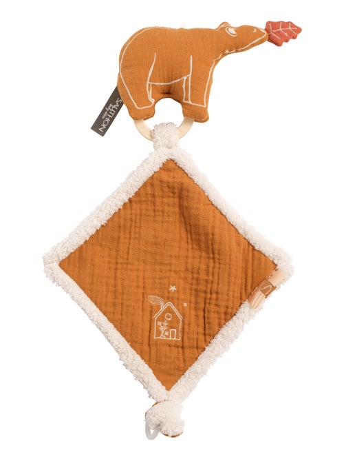 Doudou mouchoir ours en gaze de coton et bouclette - sauthon - Kiabi Doudou mouchoir ours en gaze de coton et bouclette - sauthon - Kiabi