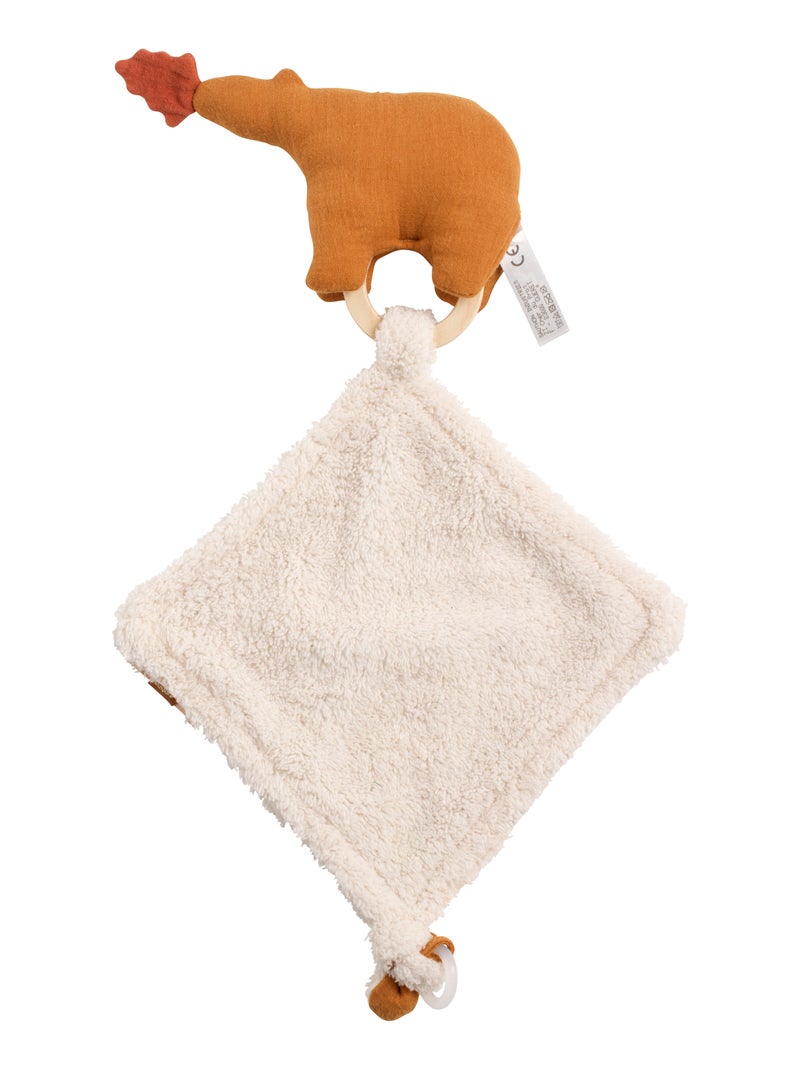 Doudou mouchoir ours en gaze de coton et bouclette - sauthon Marron - Kiabi