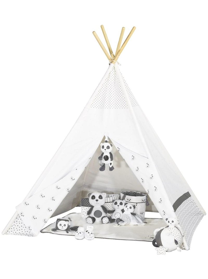 Doudou panda en velours - sauthon Gris - Kiabi