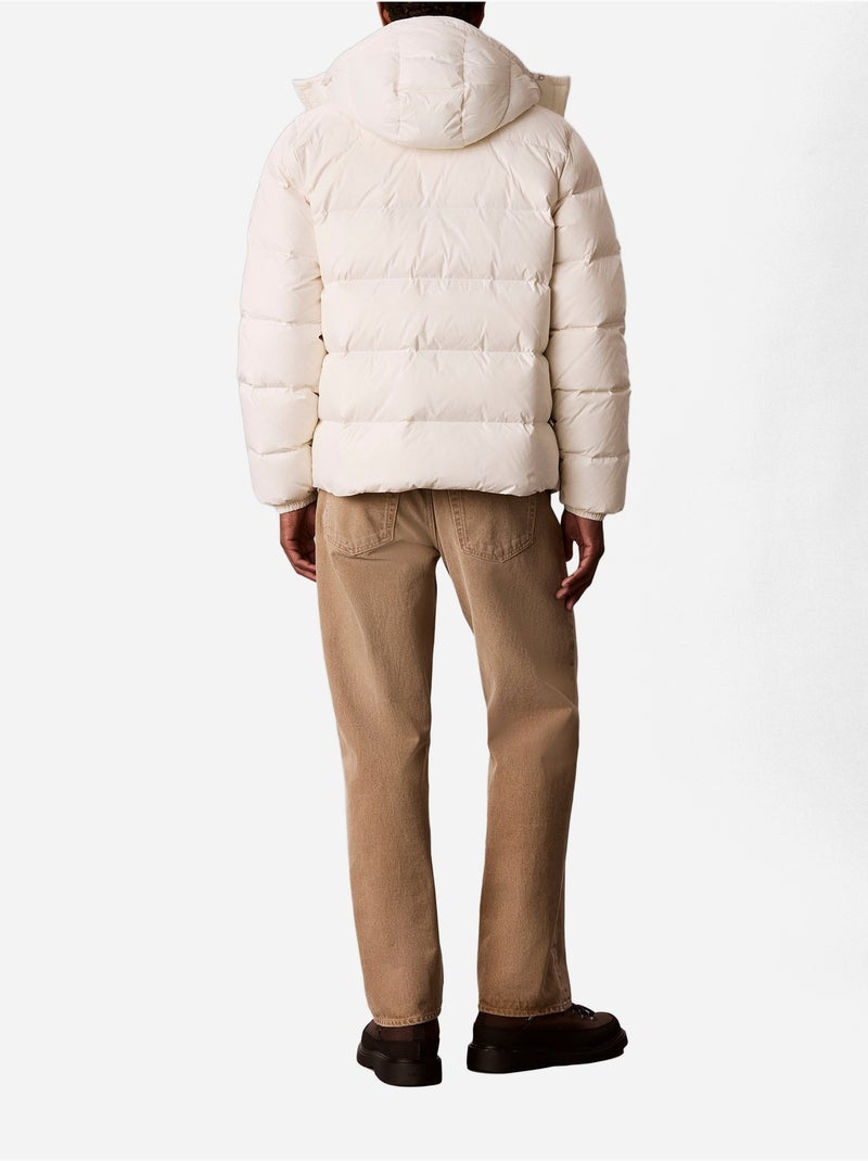 Doudoune à capuche amovible - calvin klein Blanc cassé - Kiabi