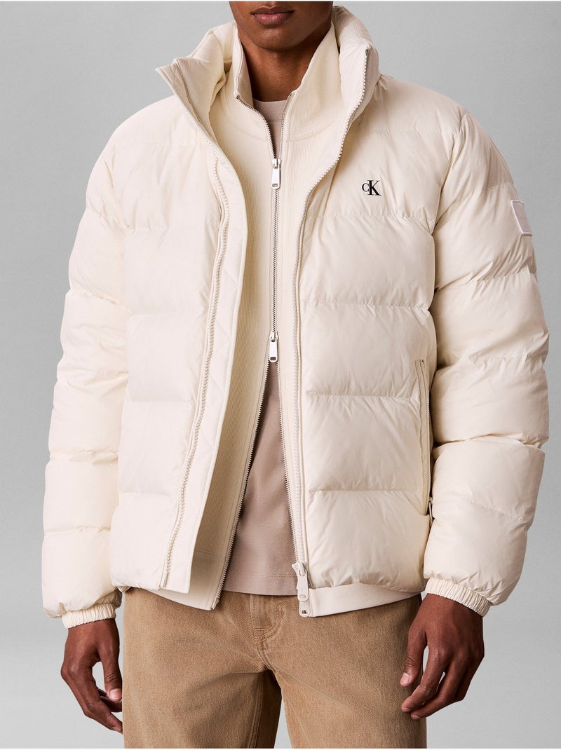 Doudoune à capuche amovible - calvin klein Blanc cassé - Kiabi