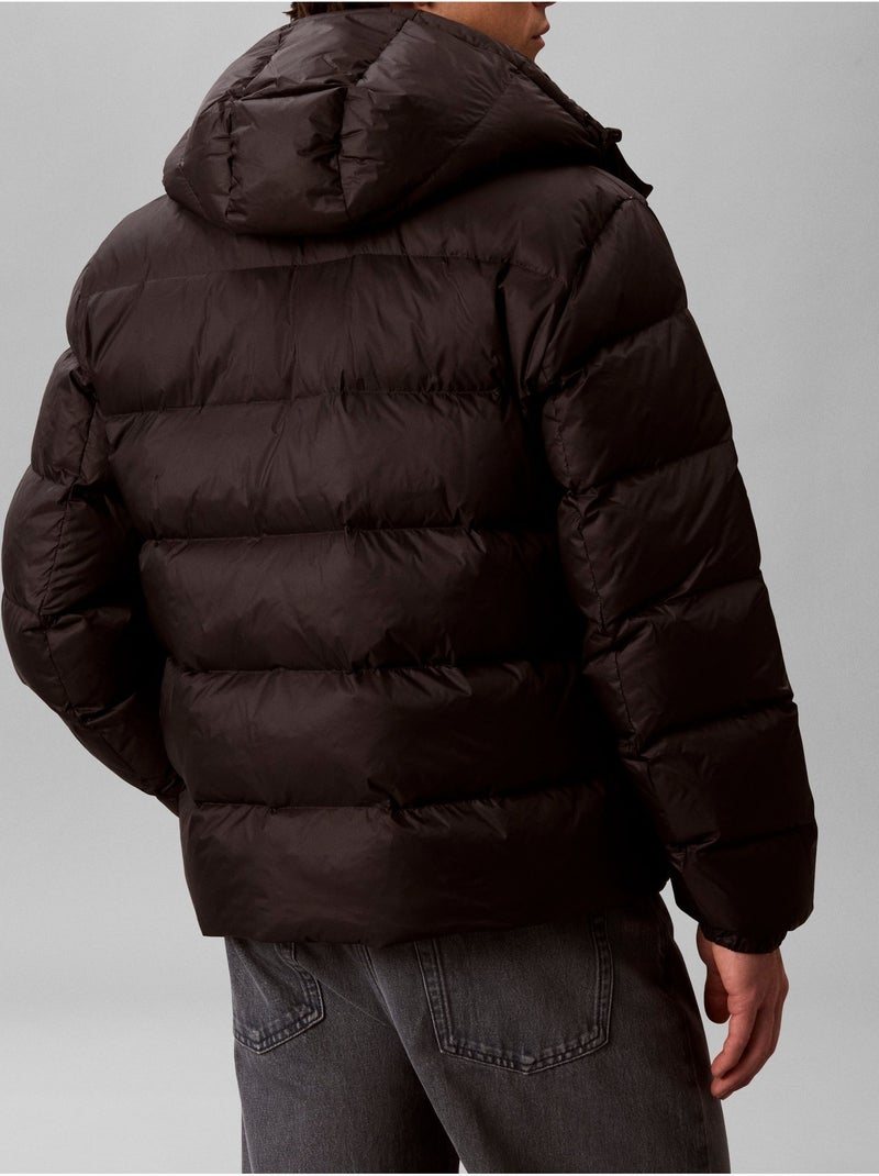 Doudoune à capuche amovible - calvin klein Noir - Kiabi