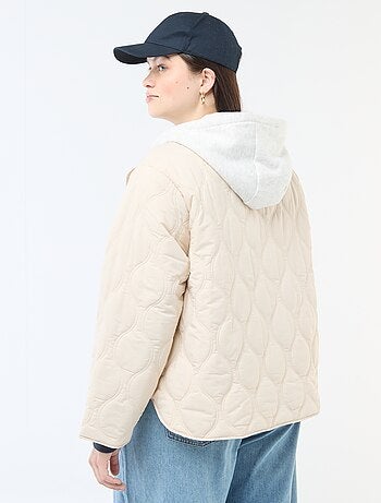 Doudoune à capuche avec plastron intérieur en molleton amovible