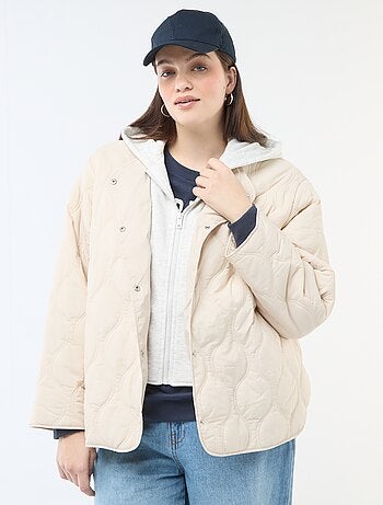 Doudoune à capuche avec plastron intérieur en molleton amovible