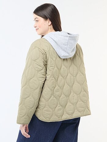 Doudoune à capuche avec plastron intérieur en molleton amovible