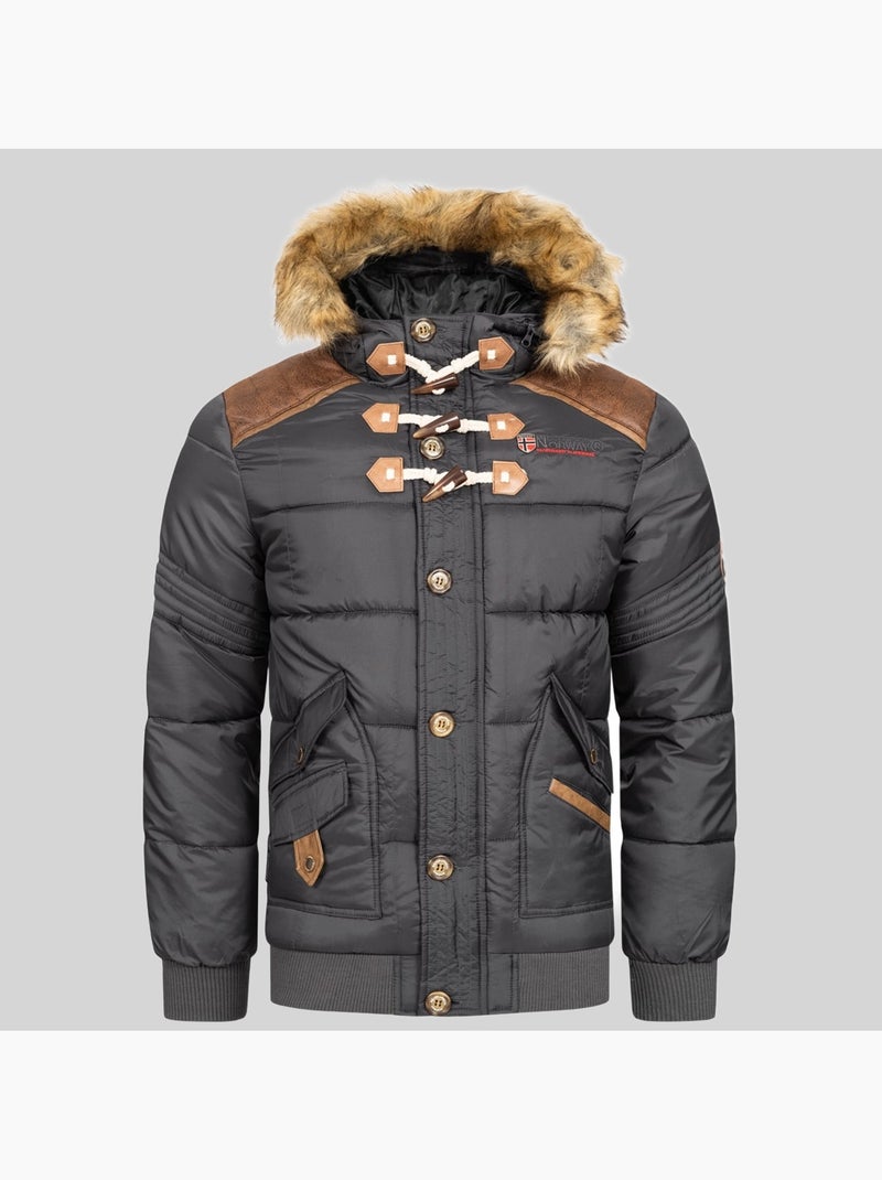 Doudoune à capuche belphegore – geographical norway Gris foncé - Kiabi