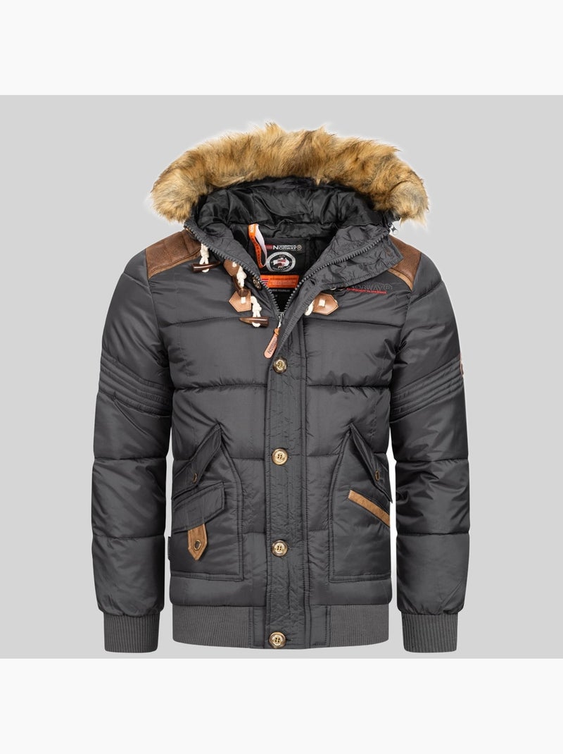 Doudoune à capuche belphegore – geographical norway Gris foncé - Kiabi