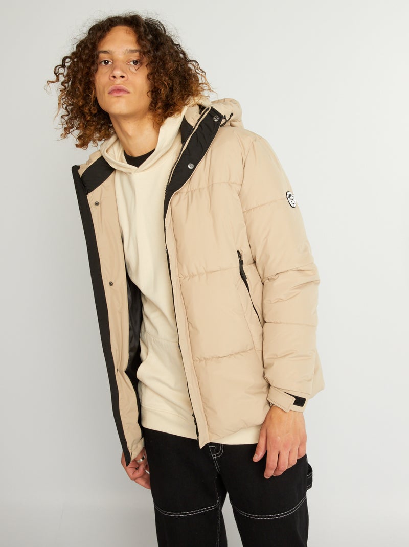 Doudoune à capuche en ripstop BEIGE - Kiabi