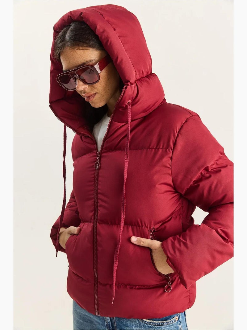 Doudoune à capuche lucci Rouge grenat - Kiabi