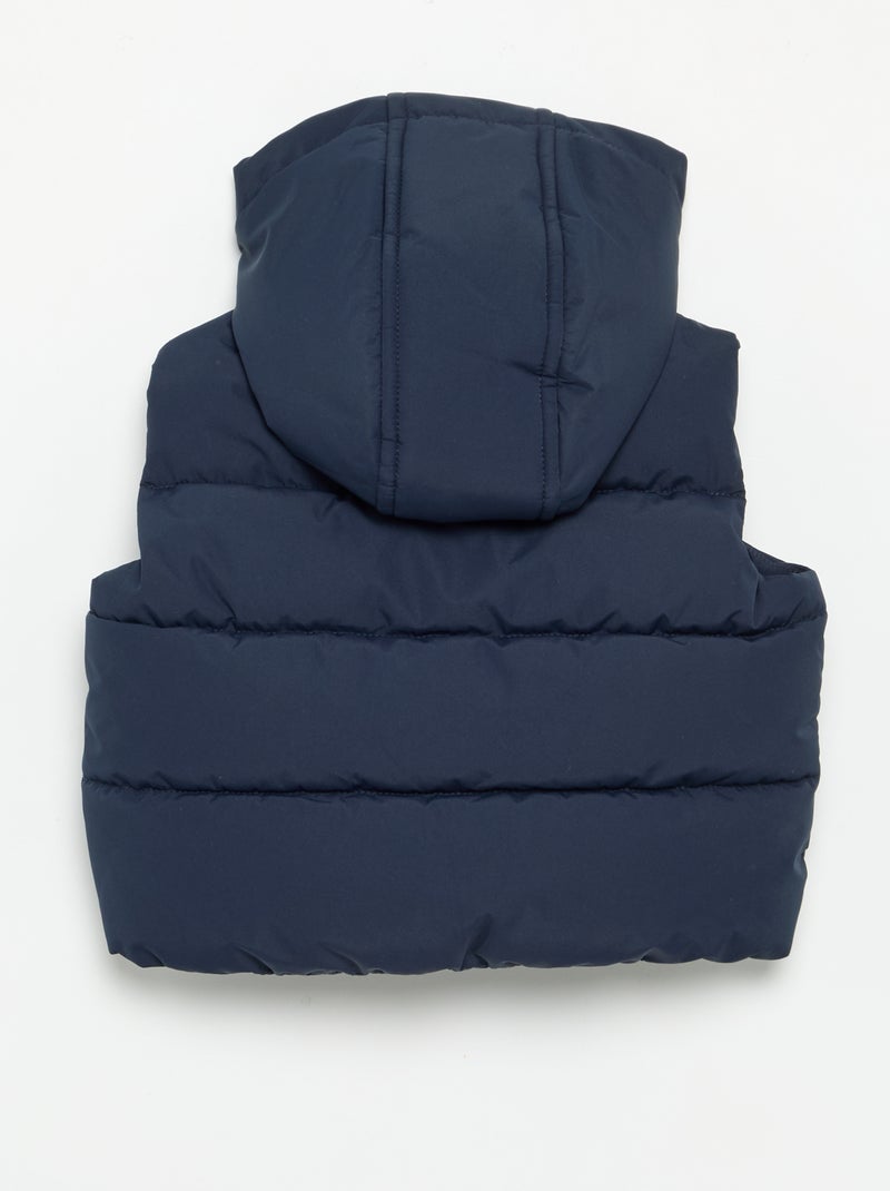 Doudoune à capuche matelassée sans manches Bleu - Kiabi