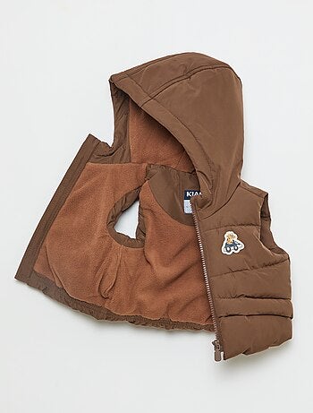 Doudoune à capuche matelassée sans manches