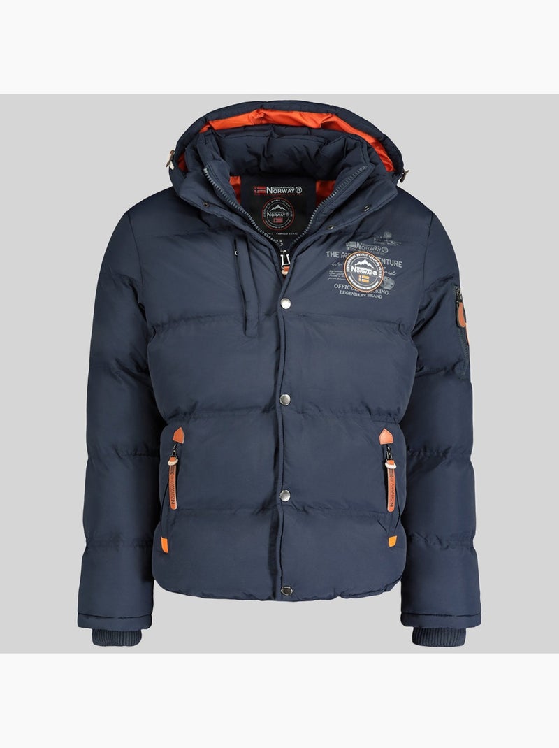 Doudoune à capuche verveine – geographical norway Bleu marine - Kiabi
