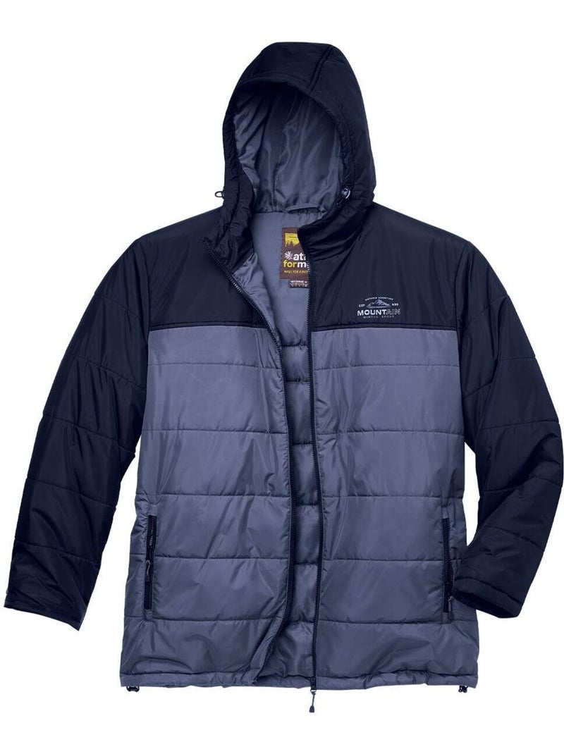 Doudoune avec Capuche Bicolore   - ATLAS FOR MEN Bleu marine - Kiabi