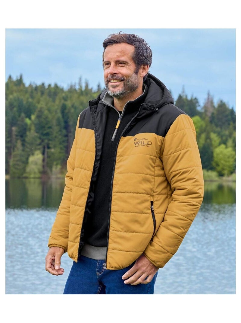 Doudoune avec Capuche Bicolore  - ATLAS FOR MEN Jaune foncé - Kiabi