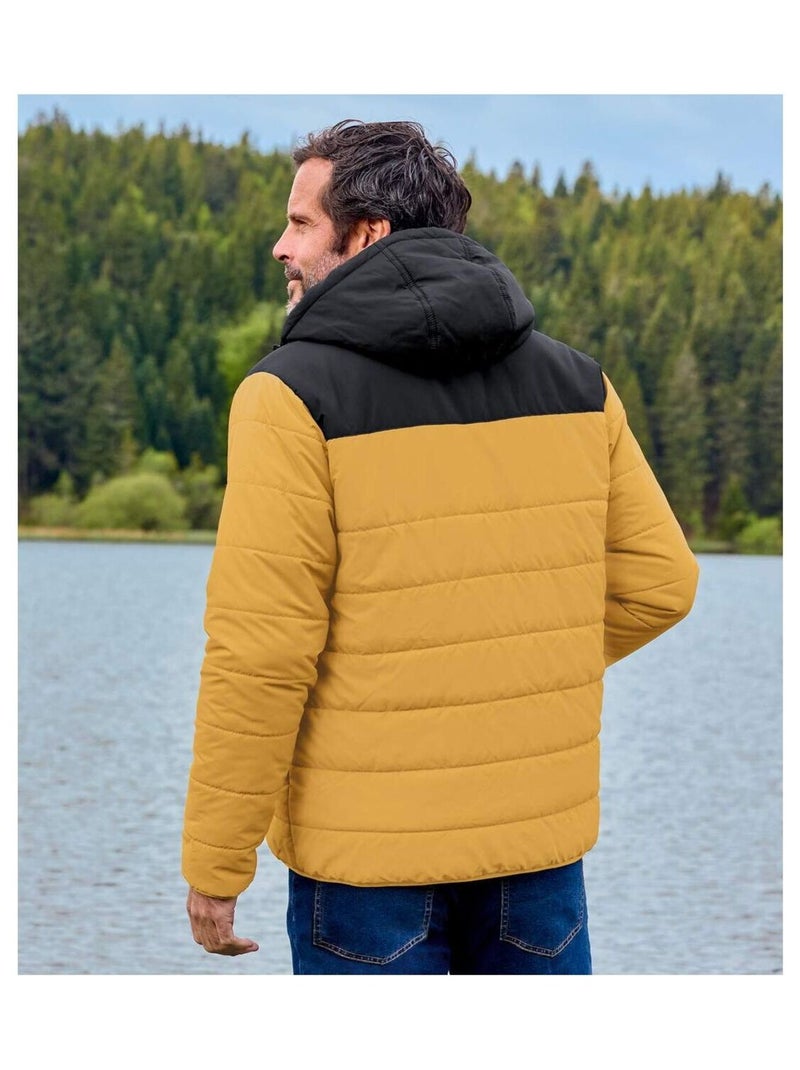 Doudoune avec Capuche Bicolore  - ATLAS FOR MEN Jaune foncé - Kiabi