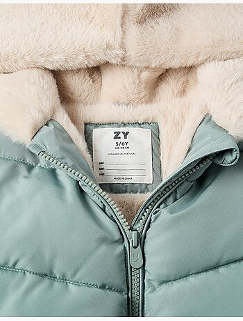 Doudoune avec capuche et doublure en peluche douce synthétique