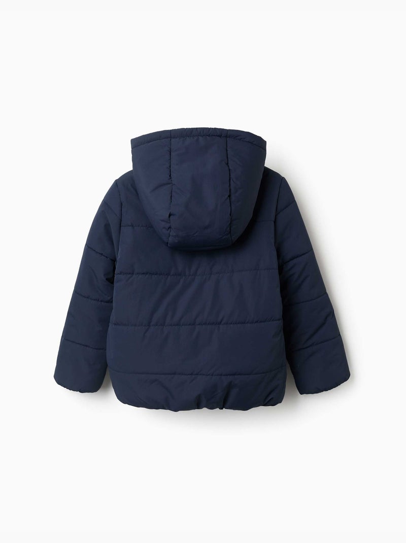 Doudoune avec capuche et doublure en polaire Bleu Bleu - Kiabi