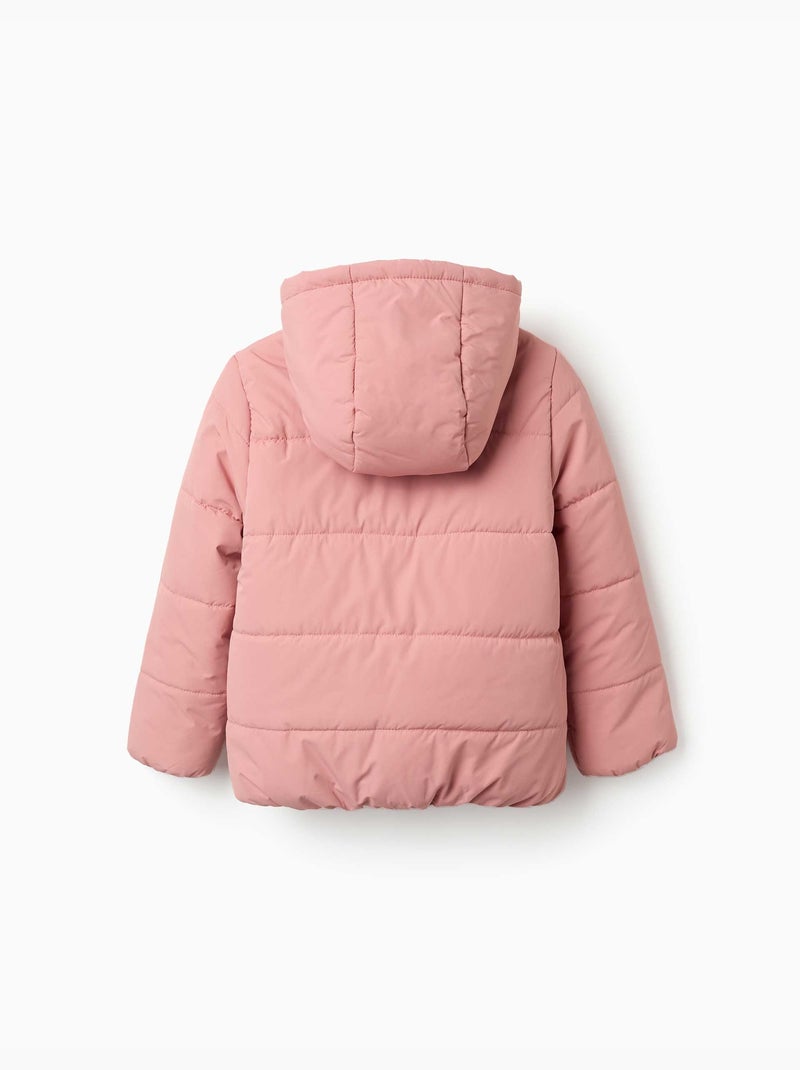 Doudoune avec capuche et doublure en polaire Rose - Kiabi