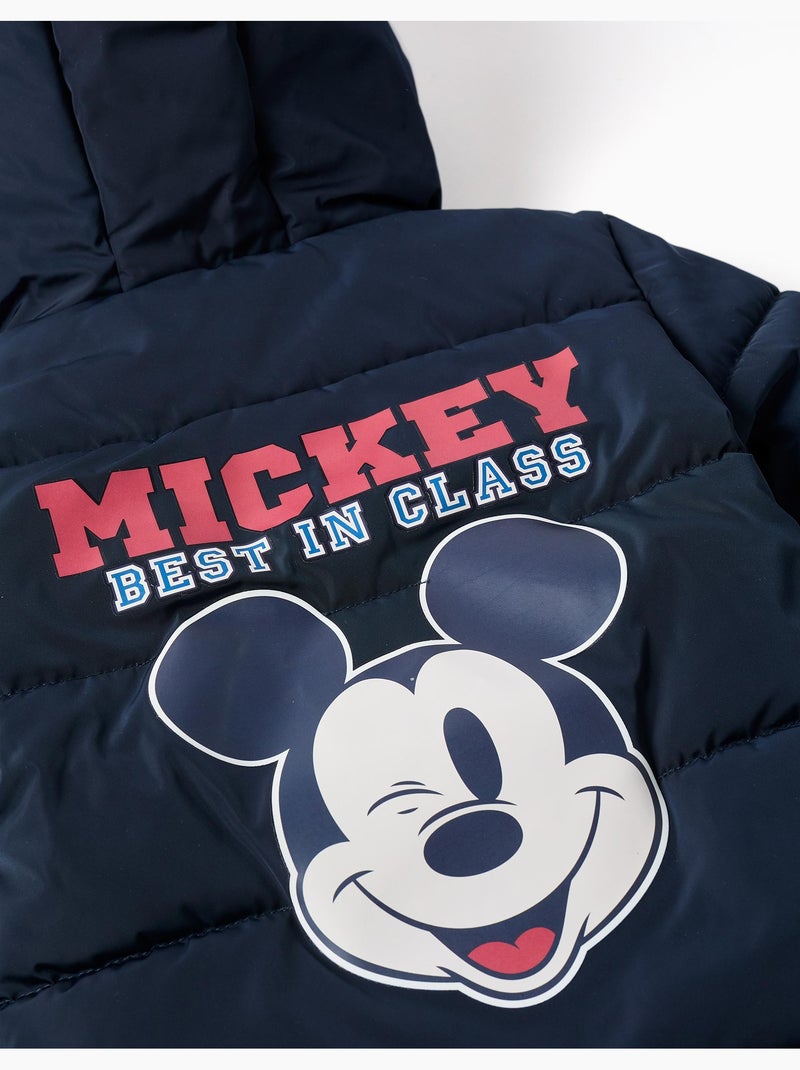 Doudoune avec capuche et imprimés mickey Bleu foncé - Kiabi