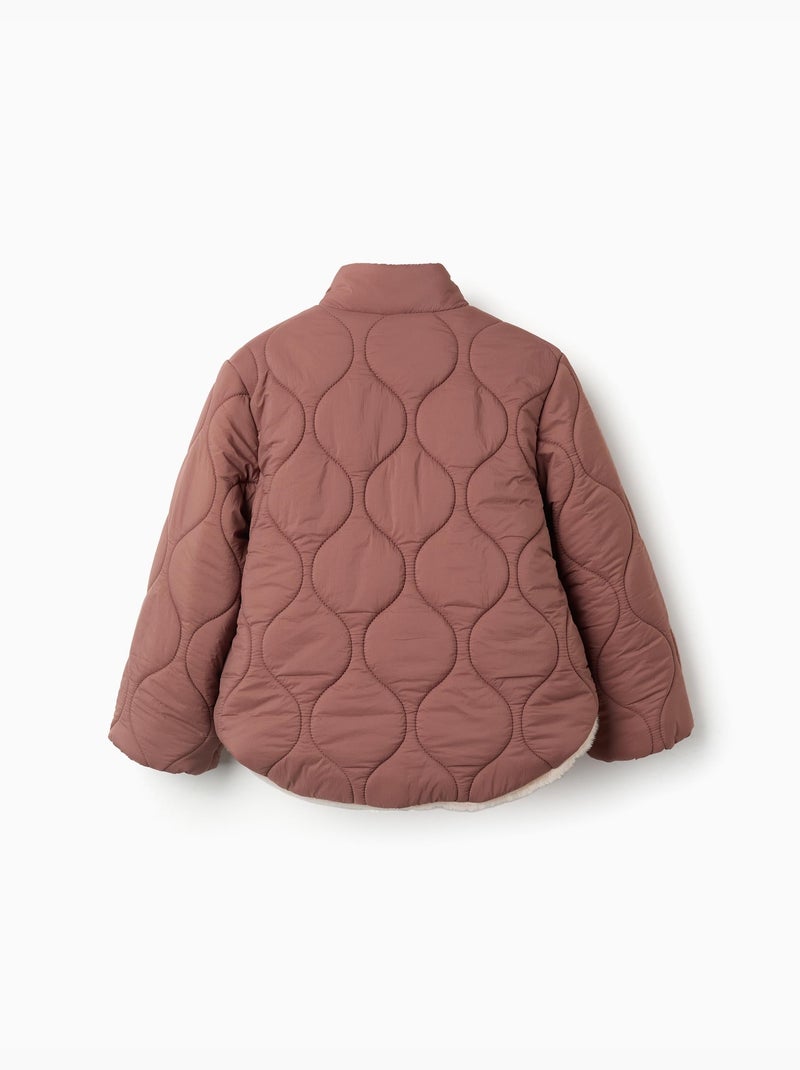 Doudoune avec doublure en peluche douce synthétique Rose - Kiabi
