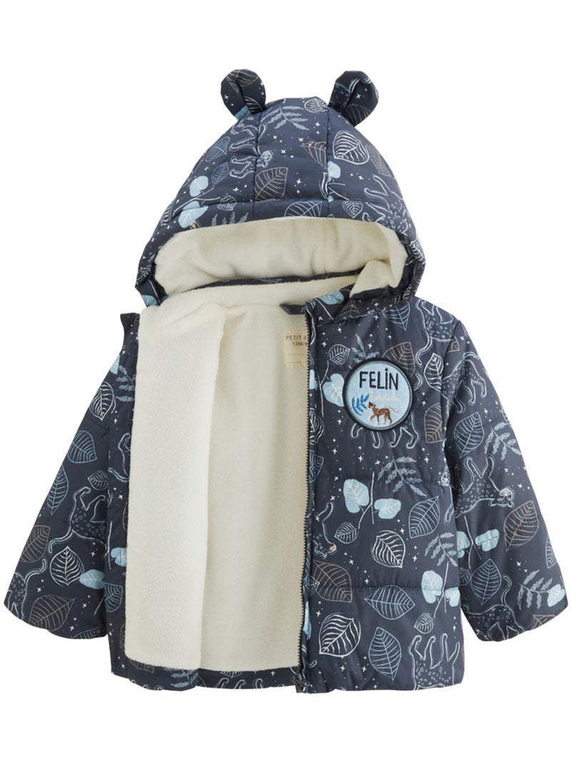 Doudoune b?b? int?rieur polaire avec capuche F?lintr?pide Bleu - Kiabi