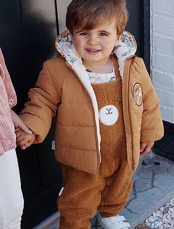 Doudoune bébé intérieur polaire avec capuche lamascotte