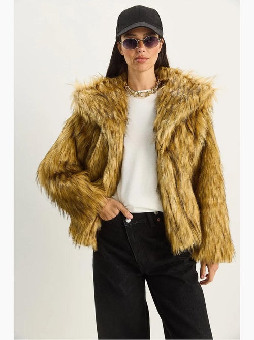 Doudoune boutonnée en peluche coupe décontractée avec col chemise lucci - Kiabi Doudoune boutonnée en peluche coupe décontractée avec col chemise lucci - Kiabi