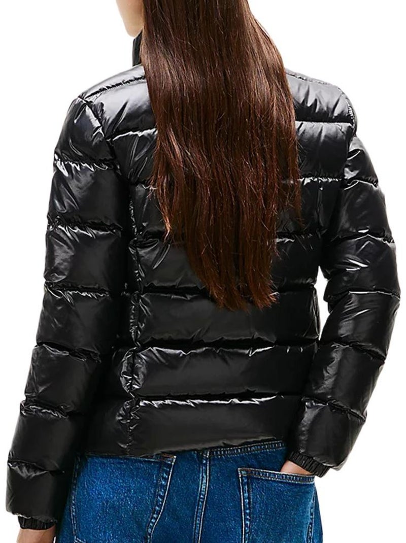 Doudoune  Brillant Femme Tommy Jeans slim zip Print Noir - Kiabi