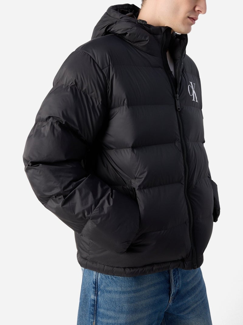 Doudoune Calvin Klein à capuche Noir - Kiabi