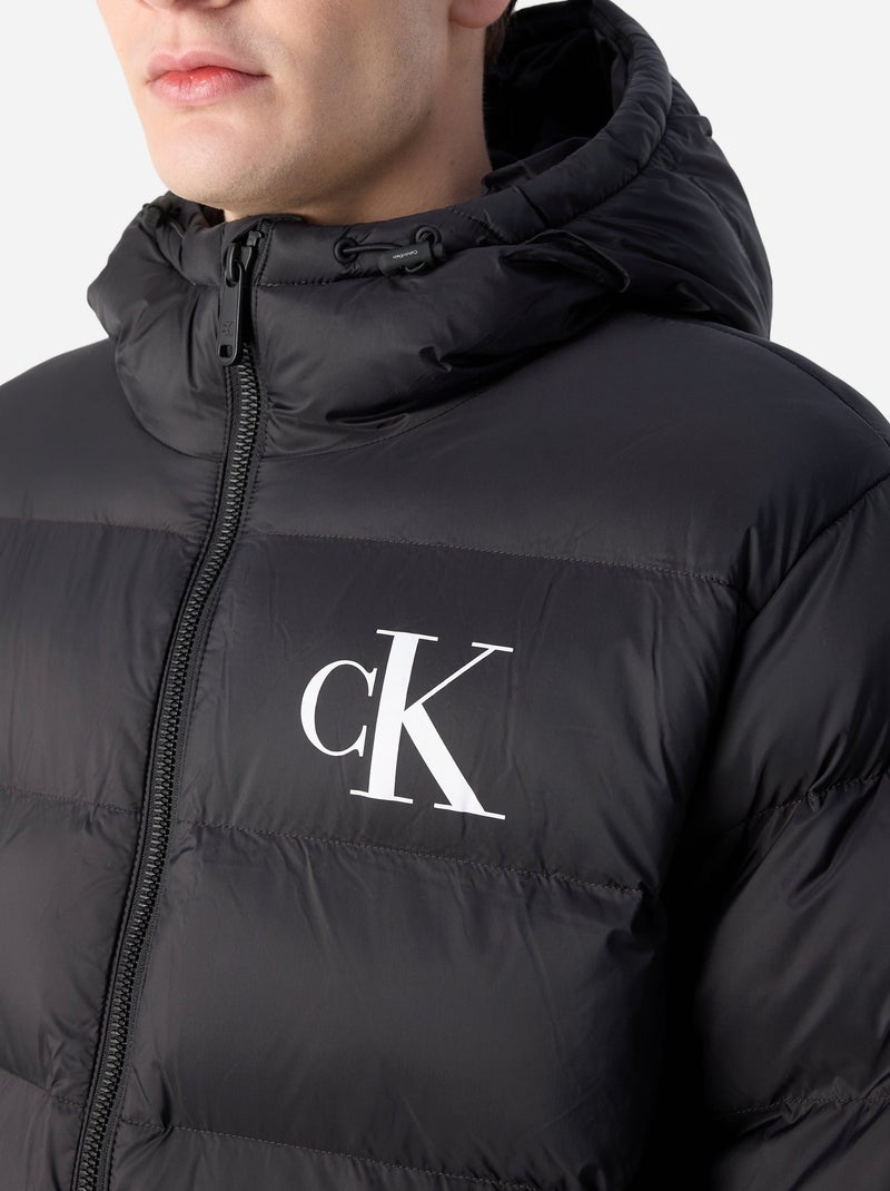 Doudoune Calvin Klein à capuche Noir - Kiabi