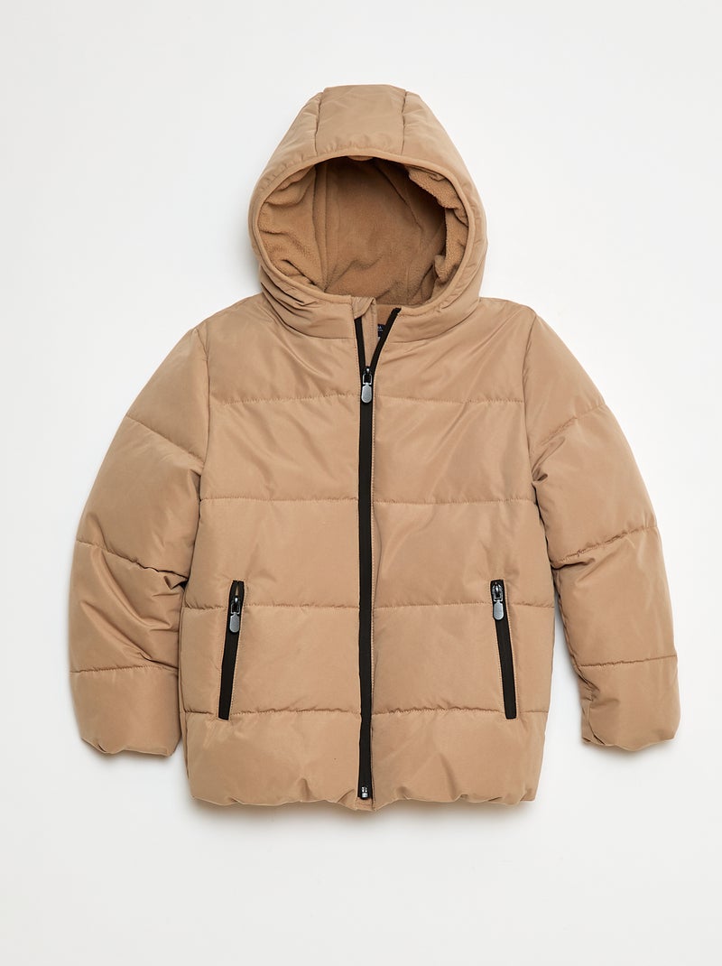 Doudoune chaude à capuche Beige - Kiabi