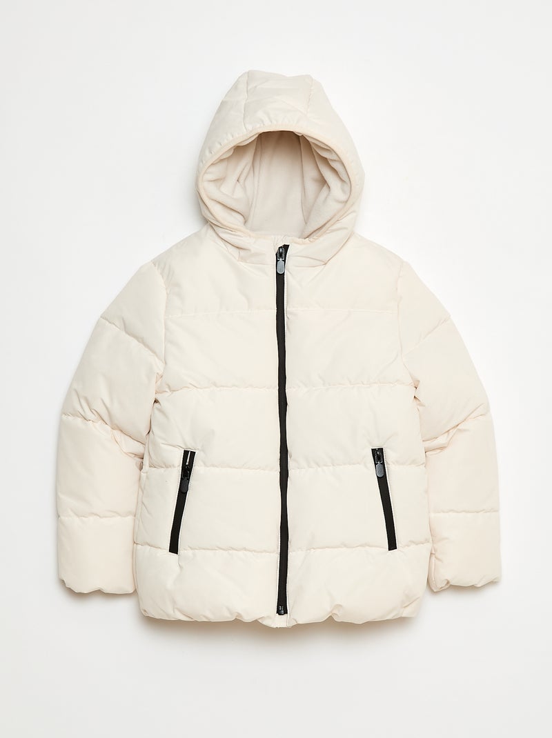 Doudoune chaude à capuche Blanc - Kiabi