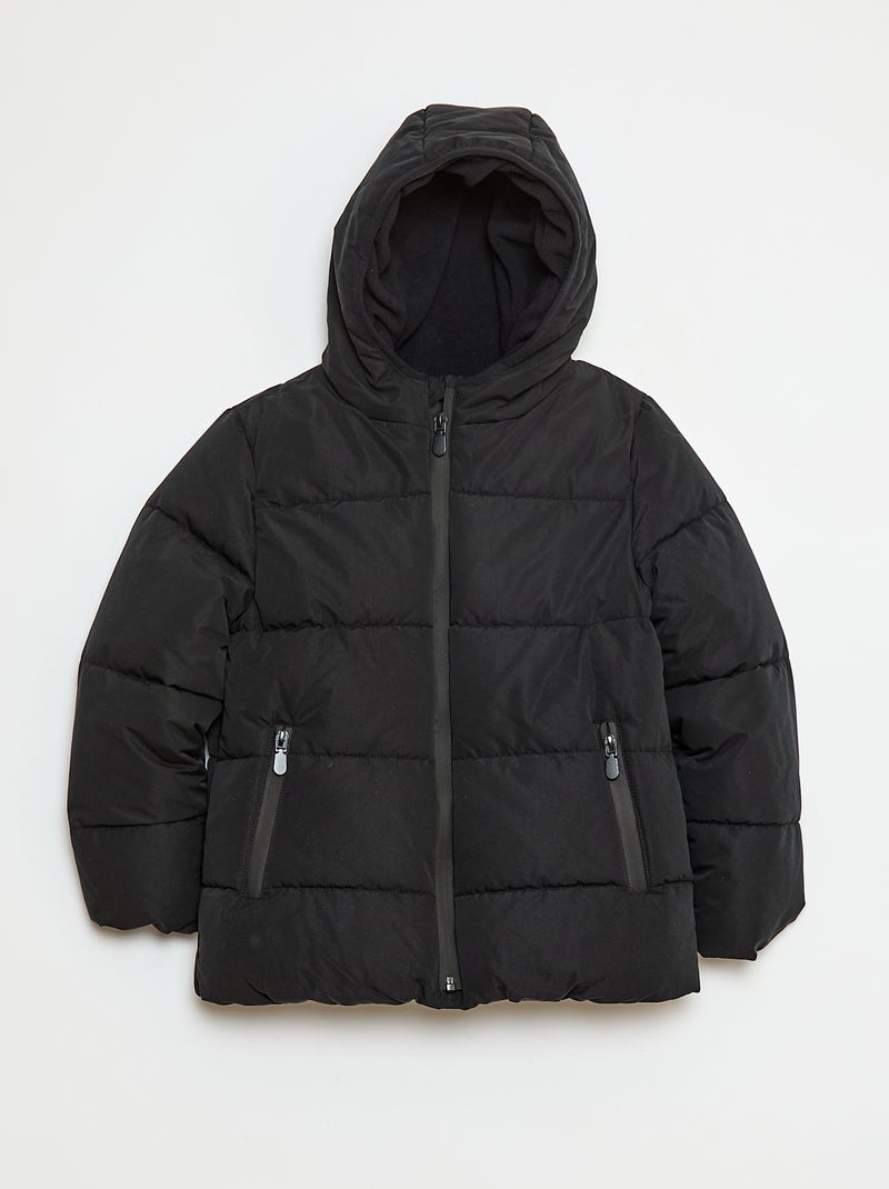 Doudoune chaude à capuche Noir - Kiabi
