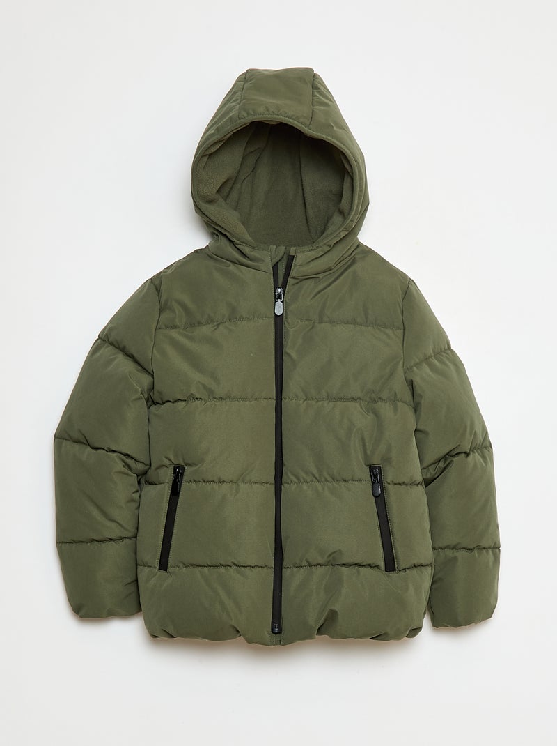 Doudoune chaude à capuche Vert - Kiabi