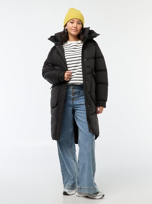 Doudoune chaude longue à capuche - Kiabi