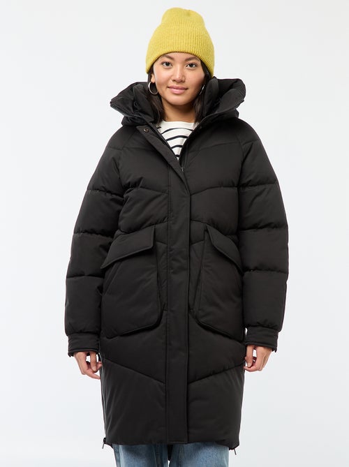 Doudoune chaude longue à capuche - Kiabi