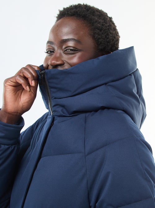 Doudoune chaude longue déperlante à capuche - Kiabi