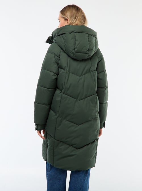 Doudoune chaude longue déperlante à capuche - Kiabi