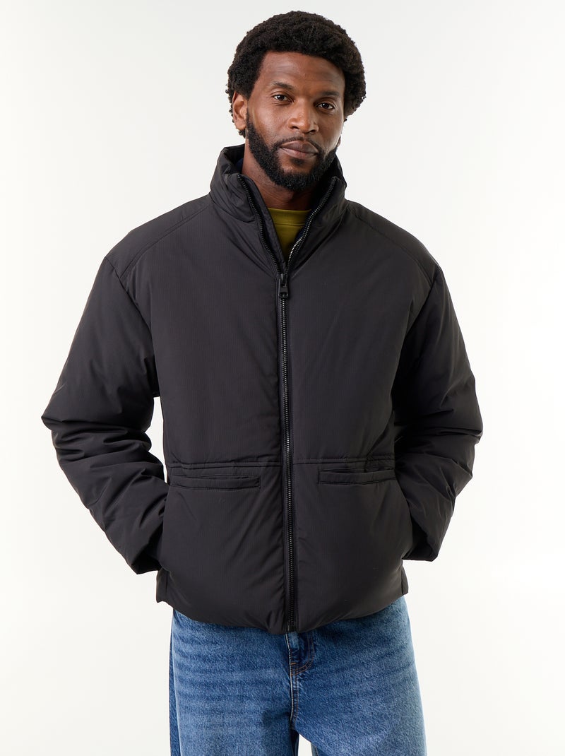 Doudoune col montant emmanchures raglan Noir - Kiabi
