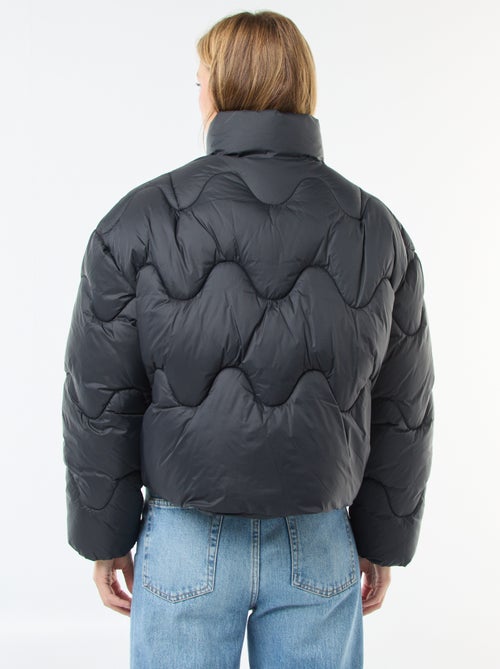 Doudoune courte  avec col montant et poches doublées polaire - Kiabi