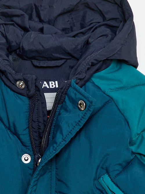 Doudoune déperlante à capuche color bloc - Kiabi