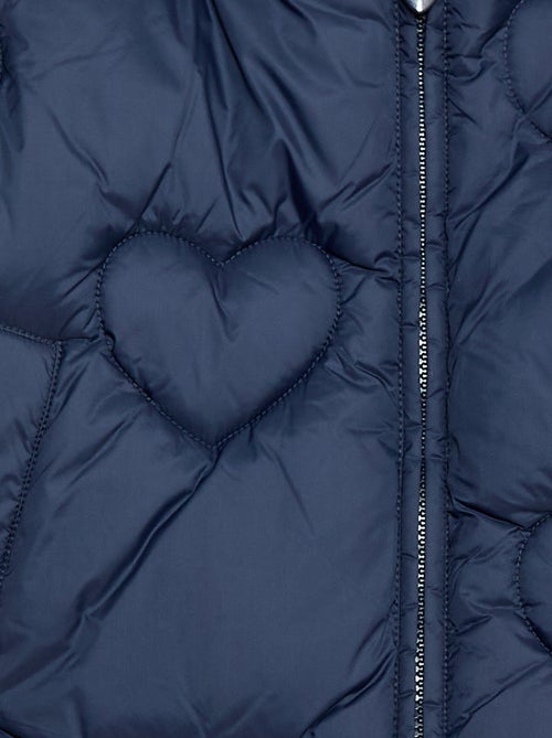 Doudoune déperlante matelassée 'cœur' - Kiabi