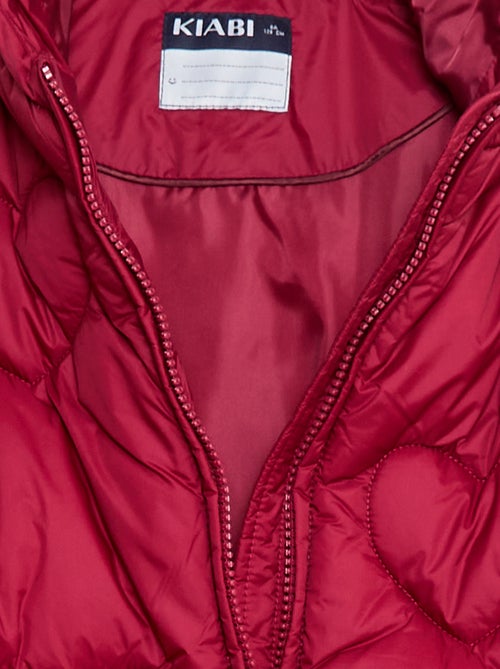 Doudoune déperlante matelassée 'cœur' - Kiabi